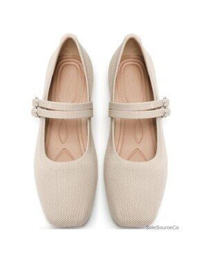 Womens Woven Knit Ballet Flats Foldable Mary Jane Shoes Slip On Travel